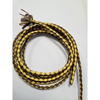 Leather Braided Bolo Cord Set of 2 Full Gold / Brown
