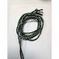 Leather Braided Bolo Cord Set of 2 Full Green / Black