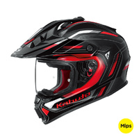 Kabuto Geosys GT Beat MIPS Adventure Motorcycle Helmet Black Red