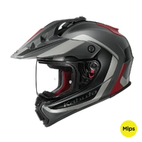 Kabuto Geosys GT Block Adventure Helmet Gunmetal Red  **Free Gloves**
