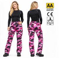 BGA Robin Women Kevlar Lined Motorcycle Cargo Pants Pink