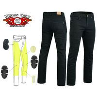 BGA Men's Victor Black Comfort Stretch Kevlar Lined Motorcycle Jeans