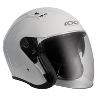 RXT Kruze Open Face Motorcycle Helmet White with Internal Visor