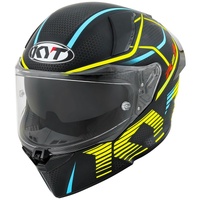 KYT R2R Concept Motorcycle Helmet Matt Black Yellow 2XL
