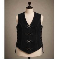 RH Ladies Cali Soft Fit Suede Motorcycle Vest Clips 