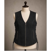 Roadhouse Ladies Boise Suede Motorcycle Vest with Zip