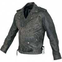 BGA Brando Motorcycle Leather Jacket Distressed Brown