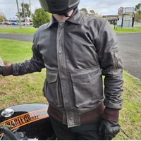 BGA McQueen Vintage Line Retro Leather Motorcycle Jacket
