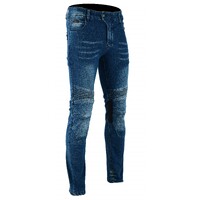 BGA Carlton Ribbed Motorcycle Jeans Lined with Kevlar Blue