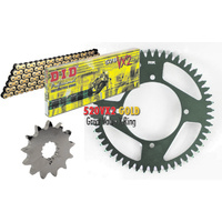KAWASAKI KX125 00-08 TOP QUALITY DID X-RING CHAIN AND RK SPROCKET KIT ALLOY GRN