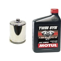HARLEY DAVIDSON FLSTC SOFTAIL OIL & K&N FILTER SERVICE KIT 1987-2017 CHROME
