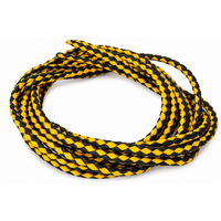 Leather Braided Bolo Cord Set of 2 Black/Yellow