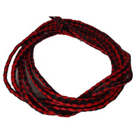 Leather Braided Bolo Cord Set of 2 Black/Red