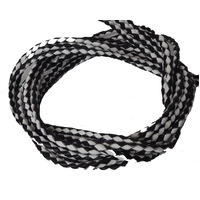 Leather Braided Bolo Cord Set of 2 Black/White