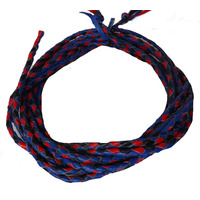 Leather Braided bolo Cord set of 2 Black/Red/Blue