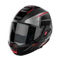 Nolan N120-1 Flip Over Night Life Motorcycle Helmet Grey Black Red