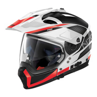 Nolan N70-2 X Adventure Earthquake Motorcycle Helmet White Red Black