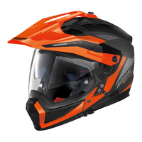 Nolan N70-2 X Adventure Stunner Motorcycle Helmet Black Orange Grey