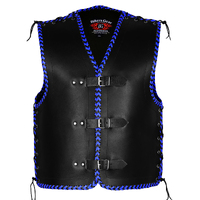 BGA Vigor 3-4mm Leather Motorcycle Vest NZ Green