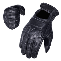 BGA Tasker Leather Motorcycle Gloves Black
