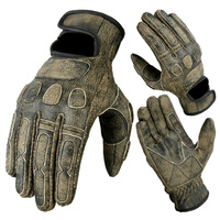 BGA Tasker Leather Motorcycle Gloves Brown
