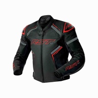 RST S1 D30 CE Leather Motorcycle Jacket Black Grey Red 58 (Euro)