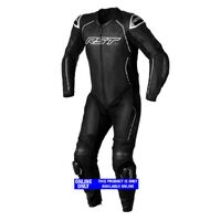 RST S-1 1 Piece Leather Motorbike Suit Black/White