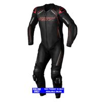 RST S-1 1 Piece Leather Motorbike Suit Black Red Grey