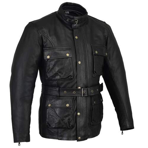 BGA Trail Master Waxed Leather Jacket Black